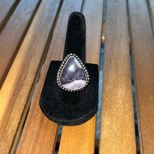 925 Genuine Amethyst Ring-NEW